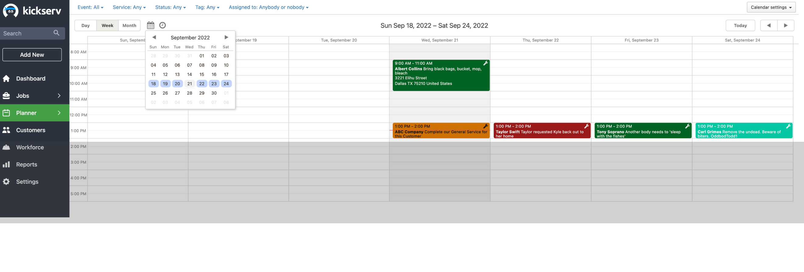 Kickserv Calendar Updates